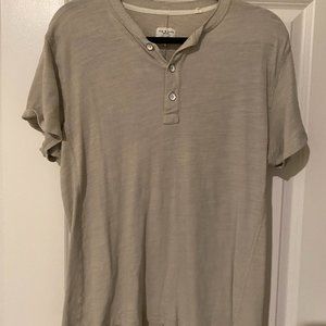 Rag and Bone Gray Short Sleeve Henley Medium